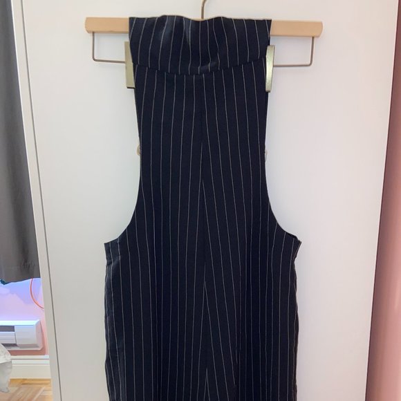 Striped Pantsuit | Navy Blue + White Stripes - Picture 4 of 5